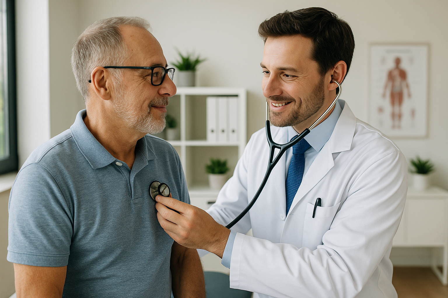 Clinician speaking with an adult patient