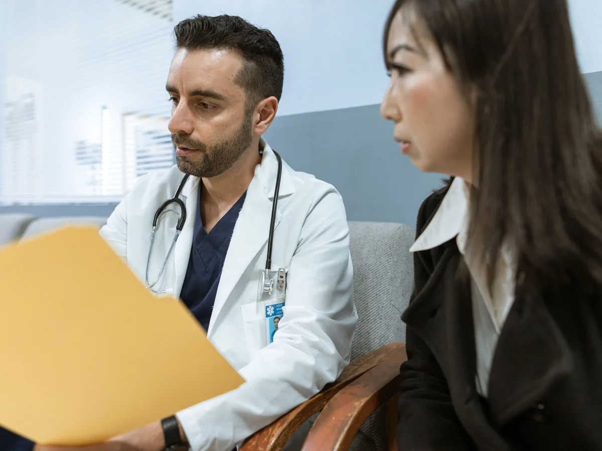 Clinician discussing heart health with a patient