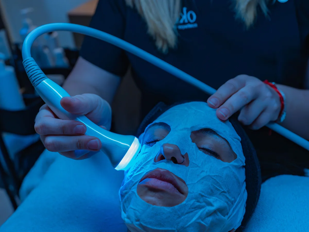 Client receiving a professional facial treatment